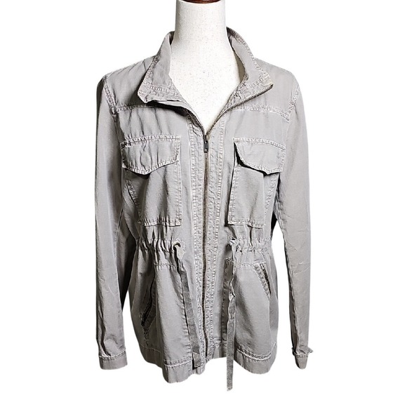 J. Crew Jackets & Blazers - J Crew 100% Cotton Utility Cargo Jacket Tan color Pockets Size Large